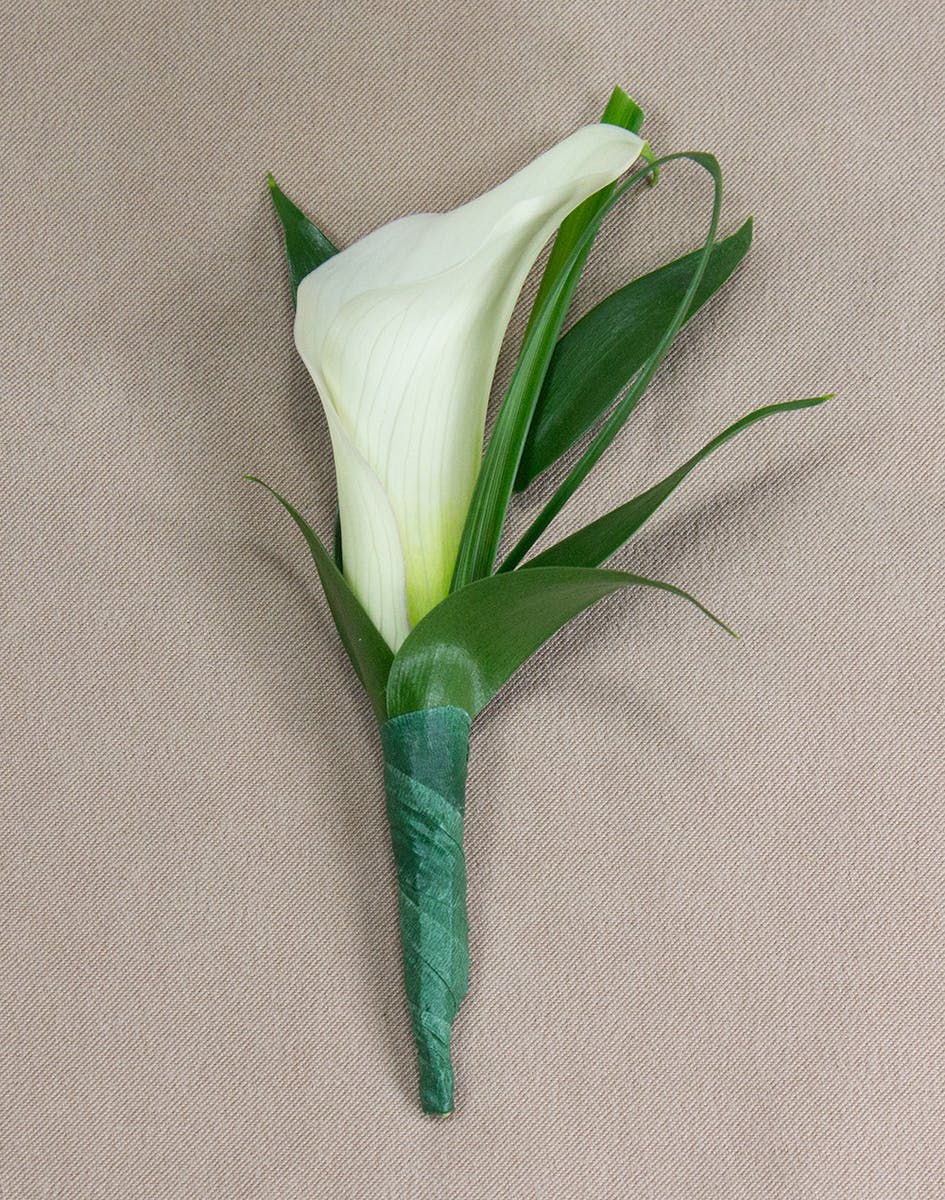 Calla Lily Boutonniere Prom Flowers Radebaugh Florist And   B114   White Calla Lily Bout 160315111555 