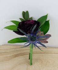 Ranunculus & BLue Thistle Boutonniere