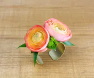 Peach Ranunculus Cuff Wristlet