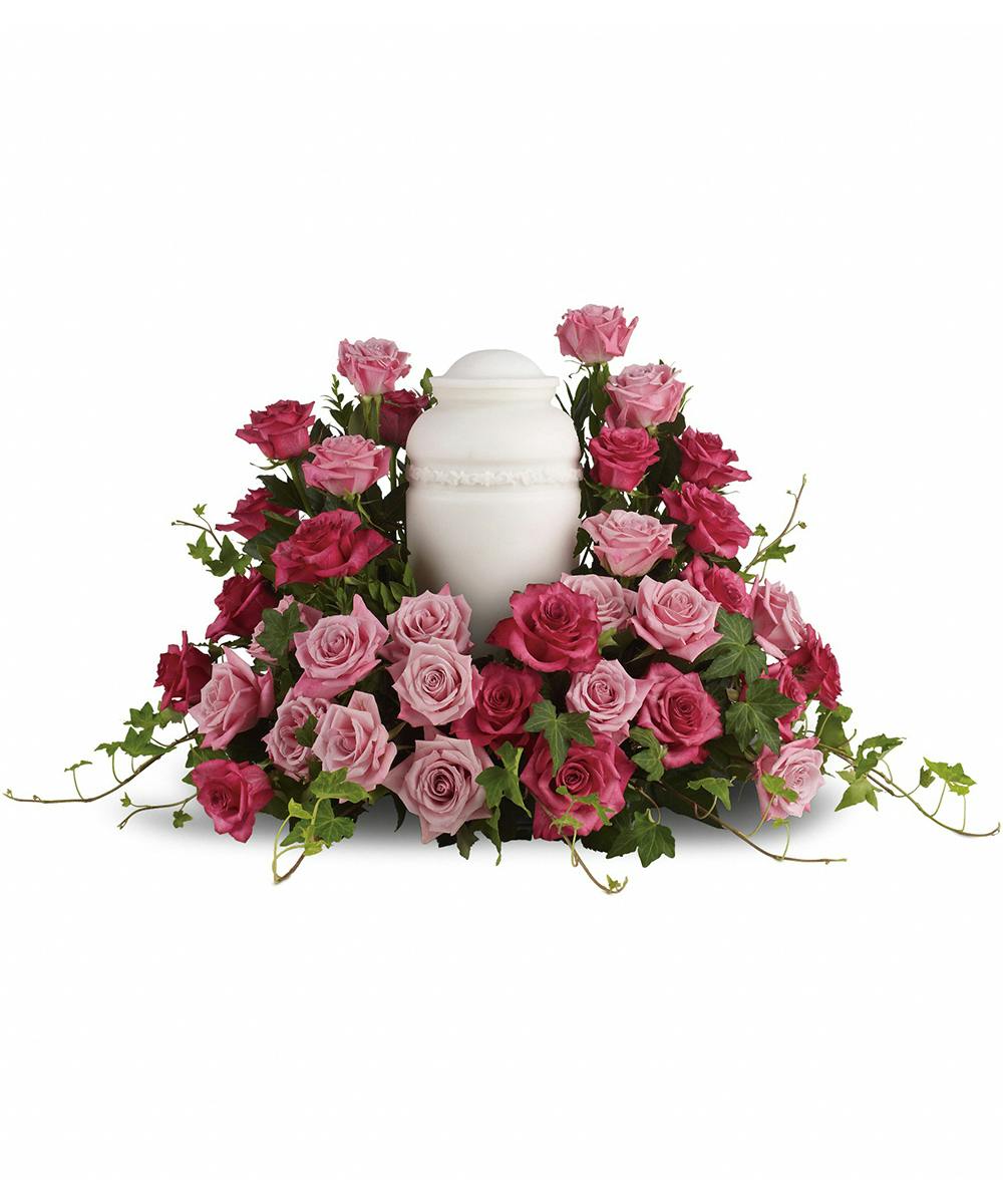 Bed Of Pink Roses Funeral Flowers Radebaugh Florist Towson Maryland 21286